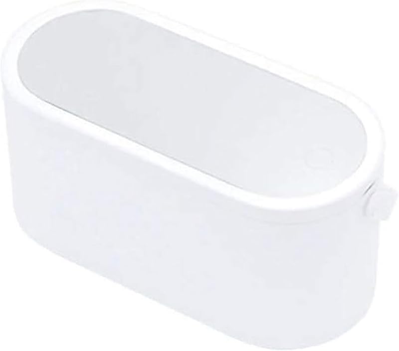 Organizador de cosméticos HPYDIY com espelho LED portátil, controle por toque, suporte rotativo e estojo recarregável