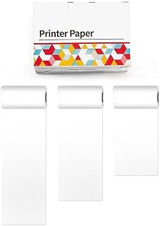 Wegodal Mini Pocket Printer, 2023 Upgrade Fast Printing Portable Mini Thermal Printer, Wireless Bluetooth Photo Printer Portable Sticker Printer DIY Scrapbook (White Thermal self-Adhesive*3)