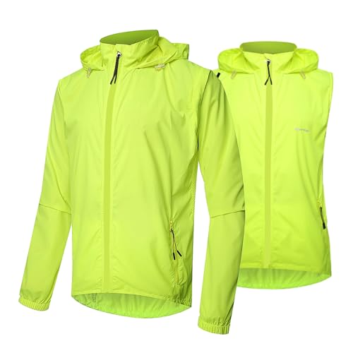 CFDFDA fahrradjacke mit Abnehmbaren Armeln und Tasche, Regenjacke Herren...