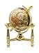 Unique Art 6-Inch Tall Pearl Swirl Ocean Mini Table Top Gemstone World Globe with Gold Tripod