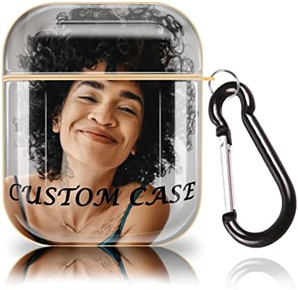 Custom AirPods 1&2 Case, Custom AirPod Case with Your Photo/Text, PC Hard Airpod Case with Chain, Personalized Gift Double-Side HD Print Cute Airpods Cover