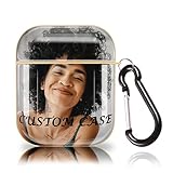 Custom AirPods 1&2 Case, Custom AirPod Case with Your Photo/Text, PC Hard Airpod Case with Chain, Pe