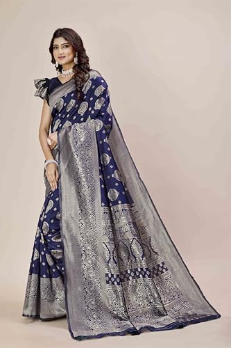 Image of Shasmi Women's Banarasi Saree Pure Kanjivaram Silk Saree Soft new ladies 2025 Design Wear Pattu Sarees Party Sari collections With Blouse Piece for Wedding sadi (PARI-218)