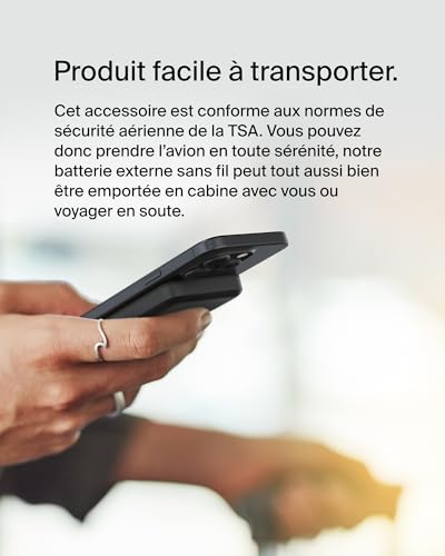 Belkin BoostCharge Pro Batterie Externe Magnétique sans Fil 5000mAh avec Qi2, Chargeur Portable Compatible MagSafe, Support intégré, Batterie Portable pour iPhone 16, iPhone 15, 14, 13, etc., Noire