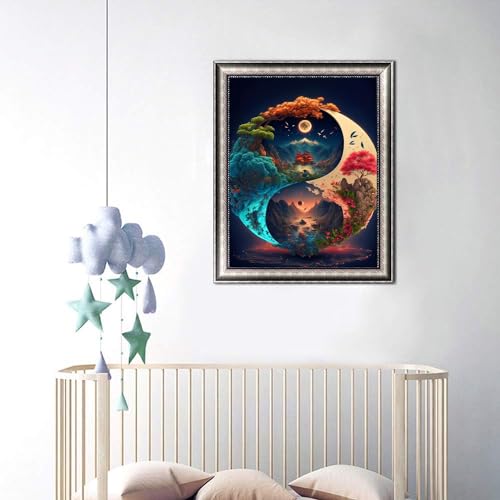 Image of JAKI Tree of Life Diamond Painting Kits for Adults-Tree Diamond Art Kits for Adults,Gem Art Kits for Gift Home Wall Decor(12x16inch)