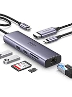 UGREEN USB Cハブ 4K@60Hz HDMI出力 7-IN-1 Type-Cアダプター 4K HDMI 100W Power Delivery ギガビットイーサネット LAN ポート 2*USB 3.0ポート SD / MicroSDカードリーダー Surface Dell MacBook