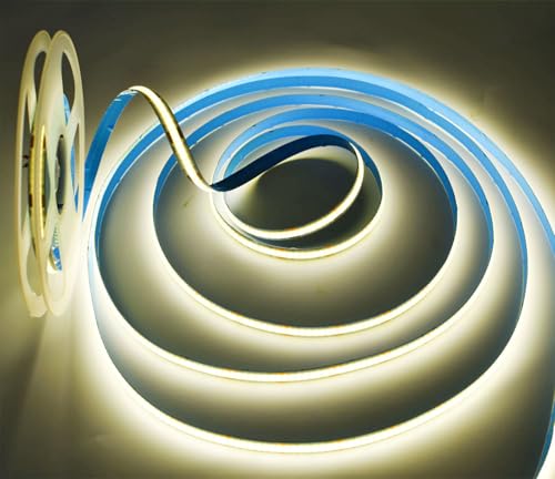 Image of SUYOOULIN LED Strip Lights, 16.4ft AC110-130V Dimmable 30000LM 1200 LEDs COB Light Strips Tape Ribbon Waterproof IP68, 2 Times Brightness Than 12V COB Strip Lights(Neutral White 4500K)
