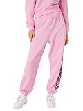 Lockere Oversize-Passform Victoria\'s Secret Pink Fleece Baggy Campus Sweatpants, Pink Bubble Double Logo, X-Klein