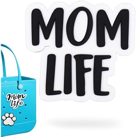 Fannoday Mom Life Charms for Beach Bag, Accessories Charm Mom Decoration for Original All Models Compatible with Beach Bag, Insert Decorative Charms for Handbag Beach Tote Bags Gifts for Mom Daughter Cover