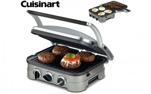 Cuisinart 5 In 1 Griddler With Panini Press, Full Grill, Full Griddle And Half Grill/Half Griddle Options, Includes Dishwasher Safe Removable Cooking Plates And Red/Green Indicator Lights #TOP11