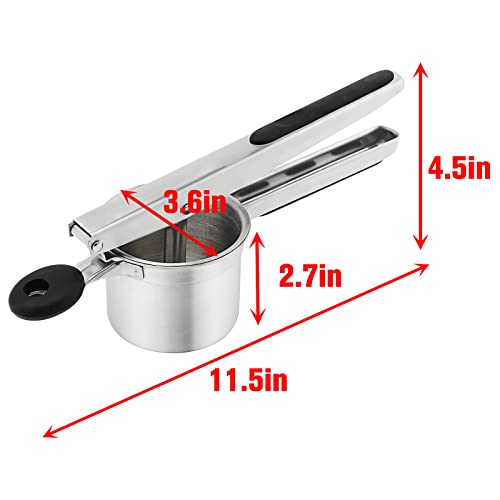 Rorence Stainless Steel Potato Ricer With Silicone Grip Handles - Black #TOP1