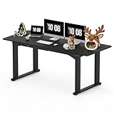 SANODESK 4-Leg Standing Desk, Electric Height Adjustable Desk with Memory Presets for Home Office, Stand up Desk Computer Workstation, 71x32 Inches Black
