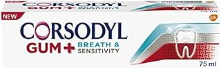 Corsodyl Gum & Breath Sensitivity Toothpaste for Sensitive Teeth, Neutralise Bad Breath, Aids Plaque Removal, 75ml