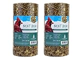 Evergreen Farm and Garden Birdseed Cylinders with Hole - Bird Seed for Outside Wild Birds (Small Cylinder, Neat Beak 2pc)