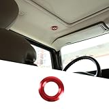 Fgtagtal Car Roof Speaker Cover Compatible with Hummer H2 H3 2003-2009, Aluminum Alloy Roof Top Speaker Audio Trim Ring, Inner Protector Trim Accessories (Red)