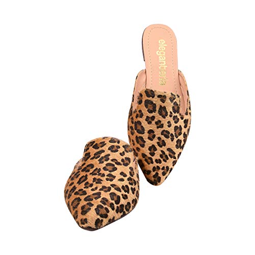 Mule Feminino Rasteirinha Onça Eleganteria Tamanho:40;Cor:Amarelo Onça