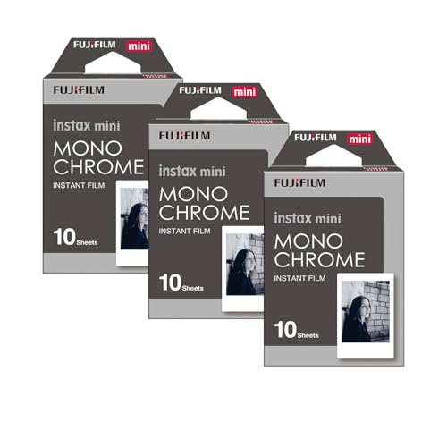 Fujifilm Instax Mini film monochrome recharge 30 photos argentique noir et blanc compatible