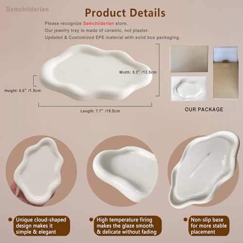 Samchilderlan SW-CERAMIC TRAY Jewelry Dish For Women, Jewelry Tray Trinket Dish thumb #4
