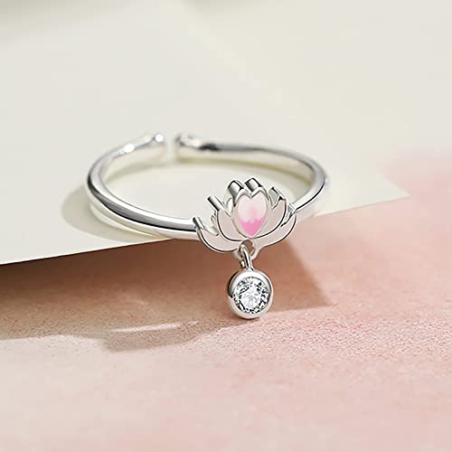 Bague de mariage magnolia argent S925 zircon ajustable