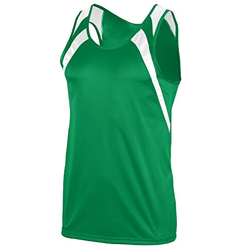 Augusta Sportswear Youth Wicking Tank with Shoulder Insert L Kelly/White