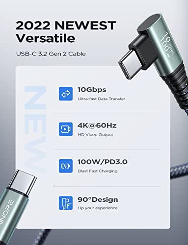 Ainope Usb C To Usb C Cable[100W 6.6Ft], 10Gbps Usb C 3.2 Data Cable, Type C Charger Fast Charging, Usb C Monitor Cable With 4K Video Output For Macbook Air/Pro, Ipad Pro 11/Air/Mini, Samsung Galaxy #TOP6