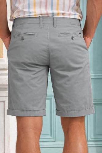 Image of Louis Philippe Men's Slim Fit Cotton Blend Solid Casual Shorts with Stretch