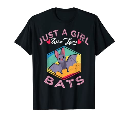 T-shirt rétro avec inscription « Just a Girl Who Loves Bats » T-Shirt