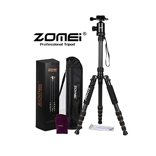 ZOMEi Kamerastativ Z669C 151cm mit Kugelkopf aus Kohlefaser Carbon,Professionelles Leichtgewichtiges Stativ, Reisestativ… – Bild 8