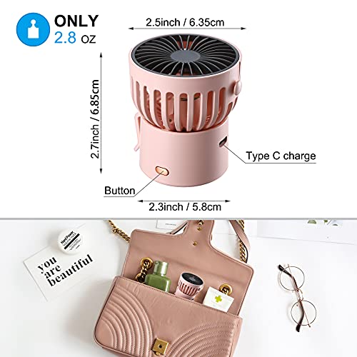 Mini Fan Portable Personal Small Handheld Fan USB Rechargeable Battery Operated Hand Fan, Small Pocket Fans for Girls Boys Women Gift Outdoor Travel Office