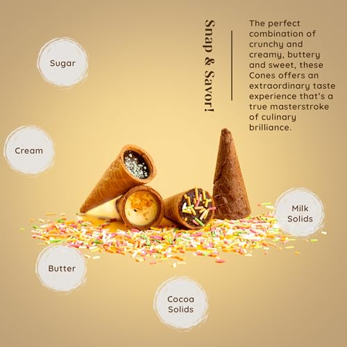 Image of Cacao Springs Dark Choco Conetastic Gift Box, Premium Choco & Nut Delicacy Treats, Mini Wafer Cones, Luxury Chocolate Gift Hamper for Christmas Gifts, 2 Boxes, 140gm