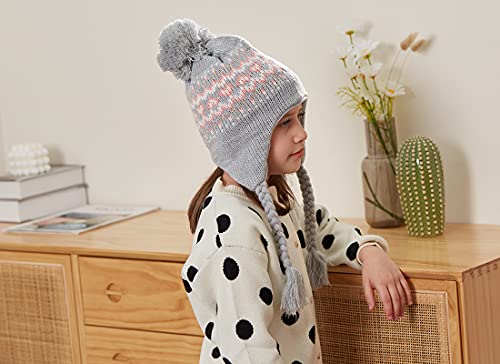 Moon Kitty Girls And Boys Knit Earflap Hats Fleece Lining Hats For Winter #TOP5