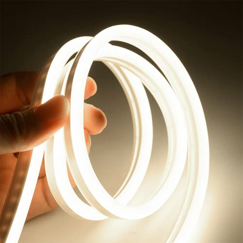 Tira LED flexible impermeable 3 m luz neón blanca miniatura 1
