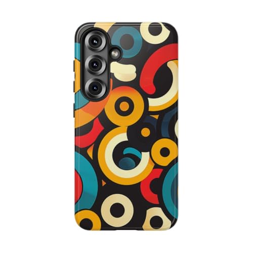 Coque rigide Samsung S25 Noir motif circulaire abstrait protection