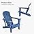 ONBRILL Folding Adirondack Chair, HDPE All Weather Fire Pit Chairs, Wooden Textured Plastic Adirondack Chairs, Easy Assembly, Heavy Durable Outdoor Chair for Lawn Garden Porch, Navy Blue