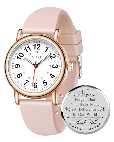 Image of CIVO Best Retired Gifts for Women: Analog Waterproof Easy Read Watch with Second Hand - Appreciation Gift for Retirement Healthcare Workers Nurse with Exquisite Box