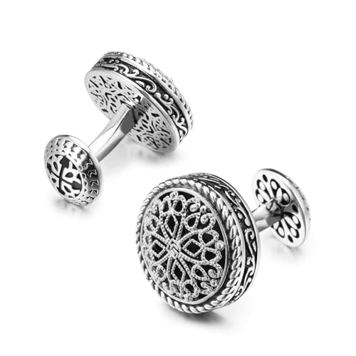 Cuff Links Mens, Cufflinks for Men, Men's Cuff Links for Wedding, Business, Father's Day, Gift for Men, 18K Gold Plated with Luxury Wooden Gift Box3