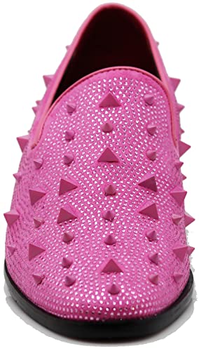 Image of SPK24 Men Vintage Spikes Sparkle Formal Tuxedo Stage Fashion Slip On Loafer Dress Shoes