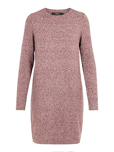 VERO MODA Damen VMDOFFY LS O-Neck Dress GA NOOS 10215523, Crushed Berry/Melange, XXL