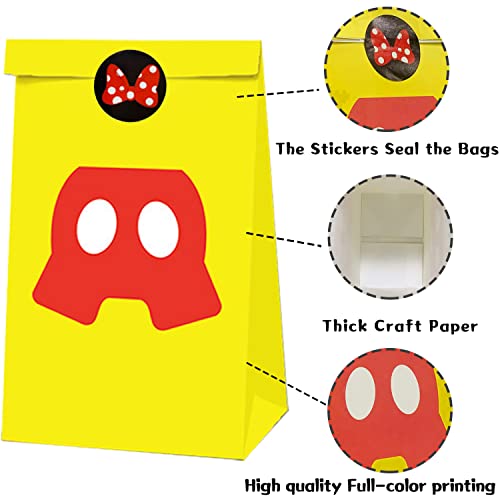 Einponny LPD-MM 24Pcs Mouse Party Bags With Stickers Paper Bags Party Supplies Favors Cookie Chocolate Candy Snack Bags thumb #3