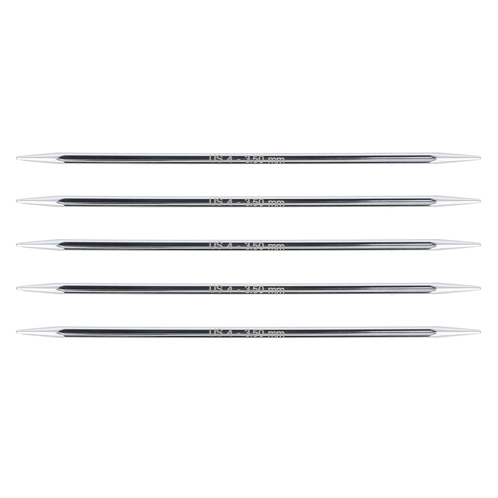 KnitPro Nova Cubics Double Pointed Needles 5" (12.5cm), Silver, 3.50mm