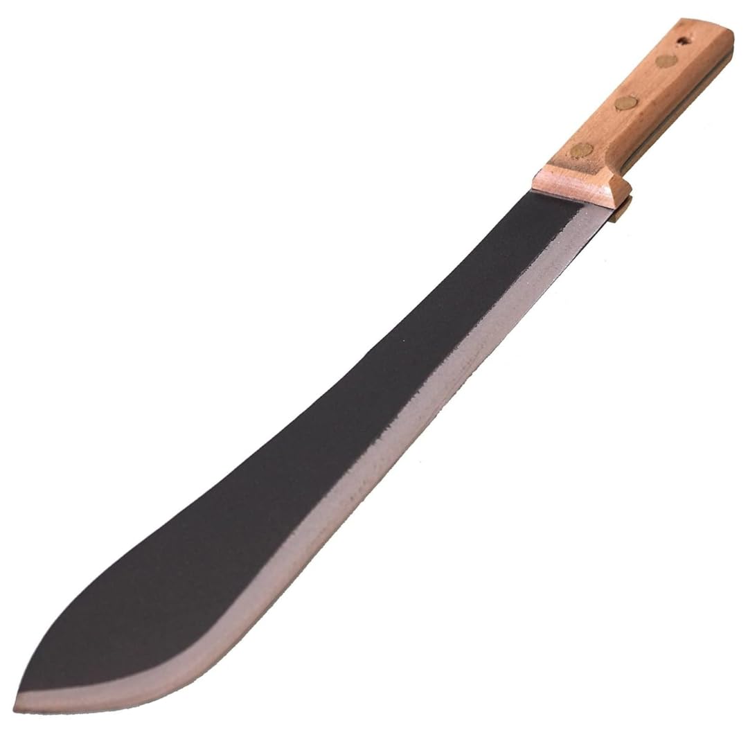 Machete Professionale con Fodero - Lama in Acciaio e Manico in Legno - Strumento da Taglio Outdoor Resistente per Campeggio