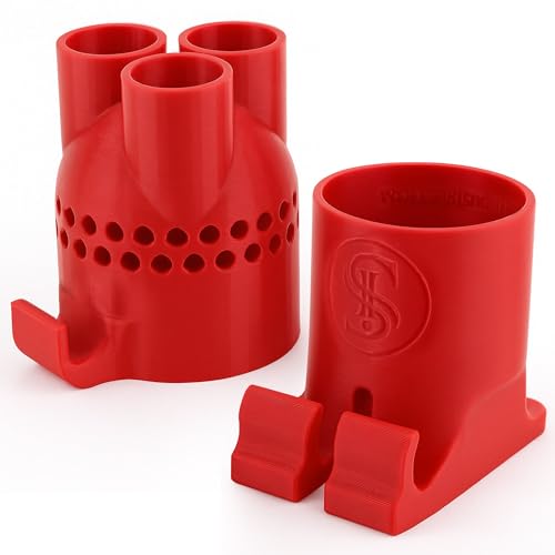 Anesthesia Circuit Dryer Adapter and Veterinary Patient Warming Cage Door Adapter for Bair Hugger Warming Units Both Red Bundle