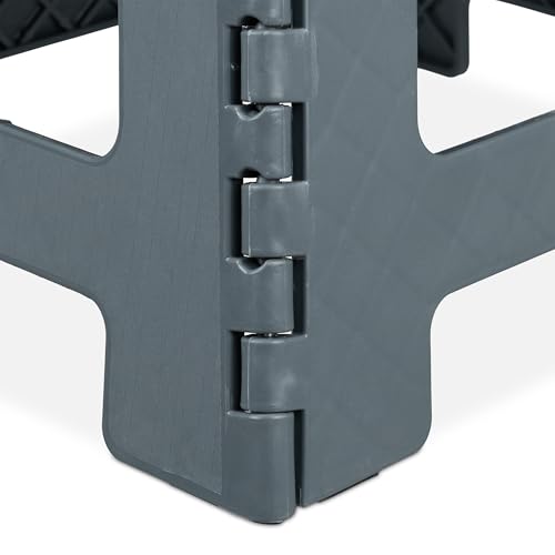Relaxdays Klapphocker faltbar, Camping Hocker, Kinder Badhocker, bis 150 kg, Kunststoff, HxBxT: 22 x 35 x 28 cm, grau, Dunkelgrau