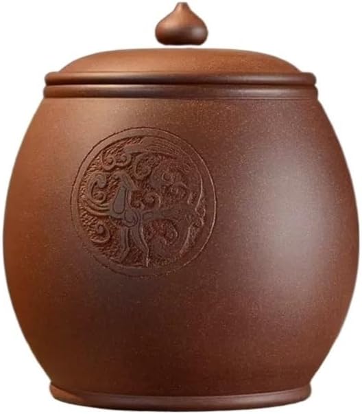 Tea Container Tea Canister with Airtight Lid Vintage Chinese Style Storage Jars(Large)