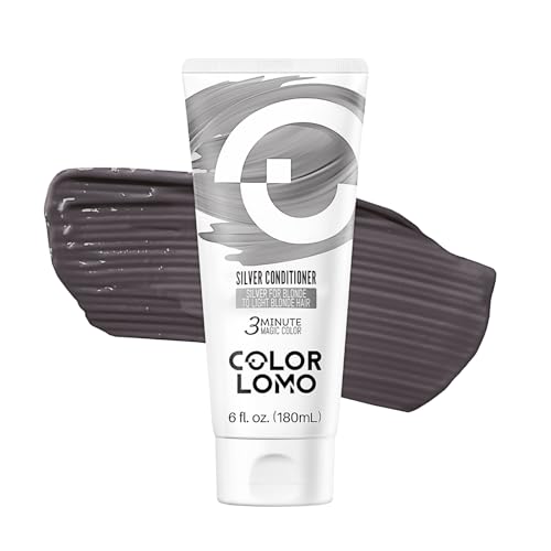 COLORLOMO Semi Permanent Hair Color - 6 oz Color Depositing Conditioner with Shea Butter & Almond Oil- Color Conditioner Depositing Hair Mask - Vegan, Paraben, Ammonia & Sulfate Free-Silver