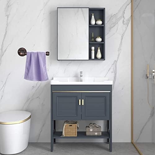 GoYonder Industrial Pipe Toilet Paper Holder Stand, Tissue Holder Dispenser Bathroom Toilet Paper Holder, Wall Mounted Toilet Roller Paper Holder for Bathroom, Washroom (Bronze Finish)