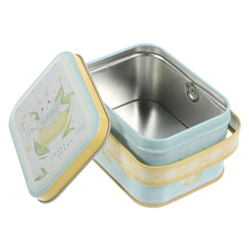 Caja de almacenamiento de hojalata con asas contenedor de galletas y dulces 4 piezas 6