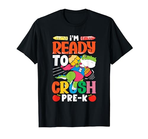 Crush Pre-K Dinosaur Back To School Boy Maglietta