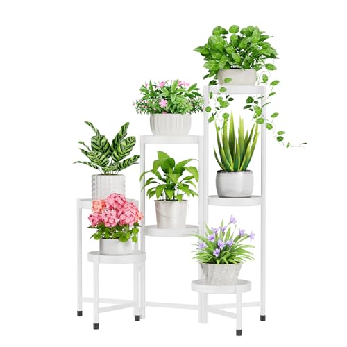 iDavosic.ly Metall Pflanzenständer Blumentopfständer, Mehrstöckig Pflanzenregal Blumenregal Pflanzentreppen für Zimmerecke, Wohnzimmer, Balkon, Terrasse