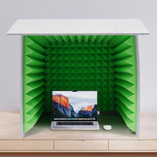 Cabina de aislamiento de sonido, cápsula insonorizada portátil de mesa con ángulo recto, escudo de grabación de reducción de ruido acústico